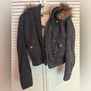 Vintage Abercrombie Junior Fur Lined Coat with Removable hood/fur - Womans XS